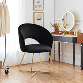 Velvet Accent Chair for Living Room - Upholstered Barrel Vanity Chair with Back - Himpall
